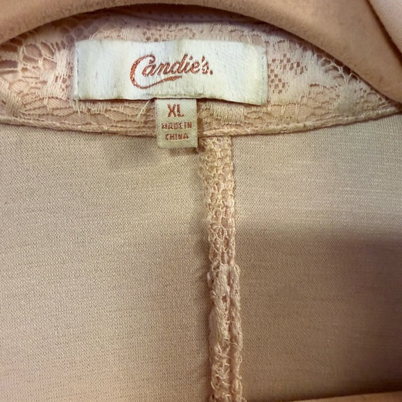 Candie's Lace Detailed Light Pink Blazer - Picture 2 of 7